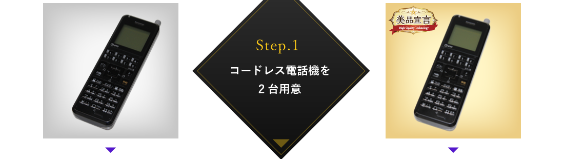 Step.1　コードレス電話機を2台用意