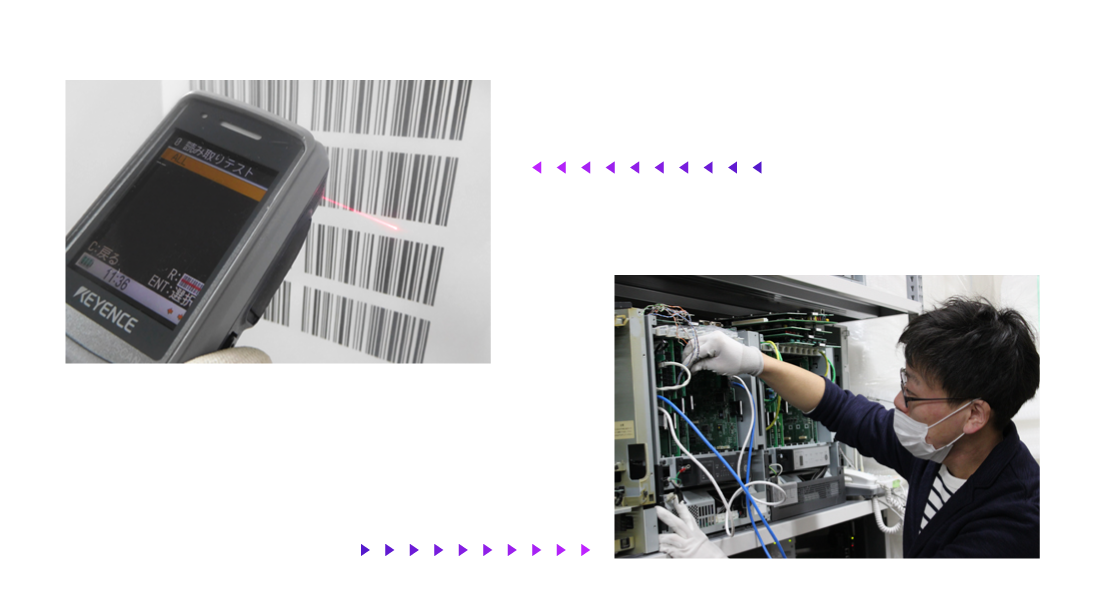 ハンディターミナル バーコード読み取りテスト / ビジネスホン ユニット通電テスト